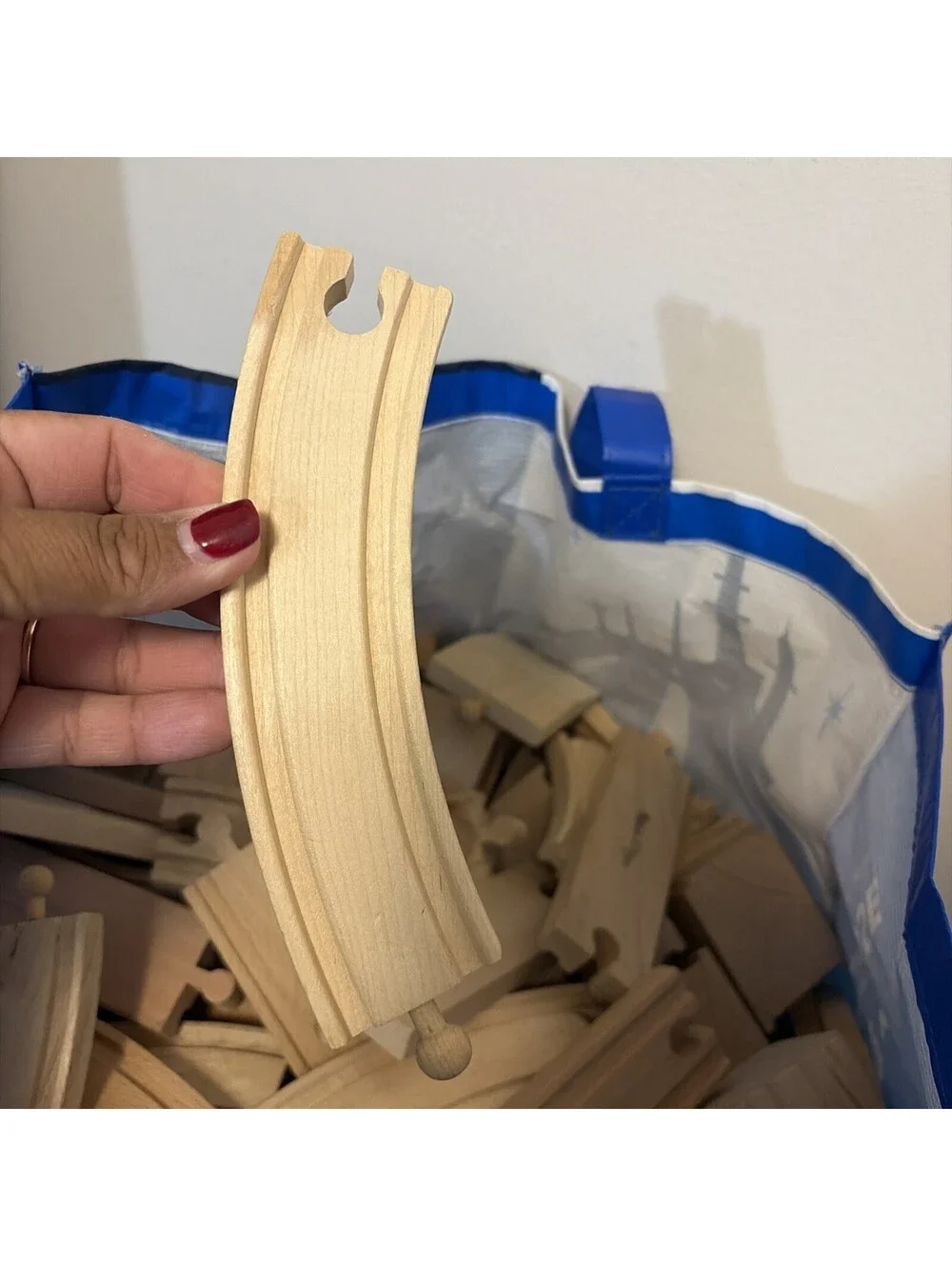 Bulk Wooden Train Track Lot 14 Lbs Over 200+ Pcs Curved Straight Switch Rails